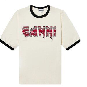 Ganni Graphic Print Crew Neck T-Shirt small